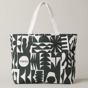 Vuori Large Canvas Tote Bag Exclusive Gift Oversized All Over Print Black White